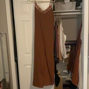 Dark orange maxi slip dress